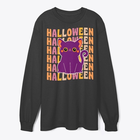 Cute Black Cat 70s 80s Retro Style